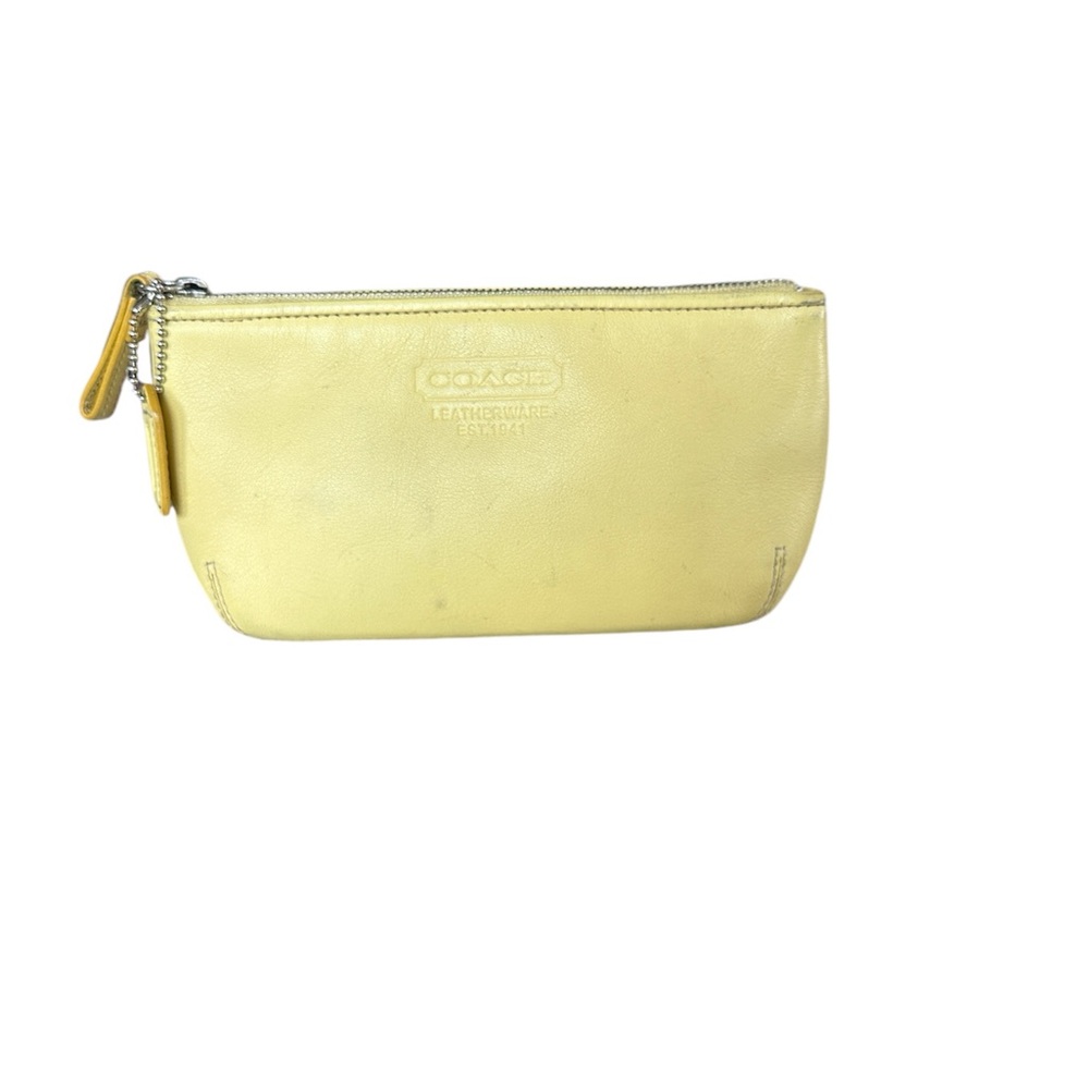 Vintage Y2K Coach Yellow Cosmetic Case